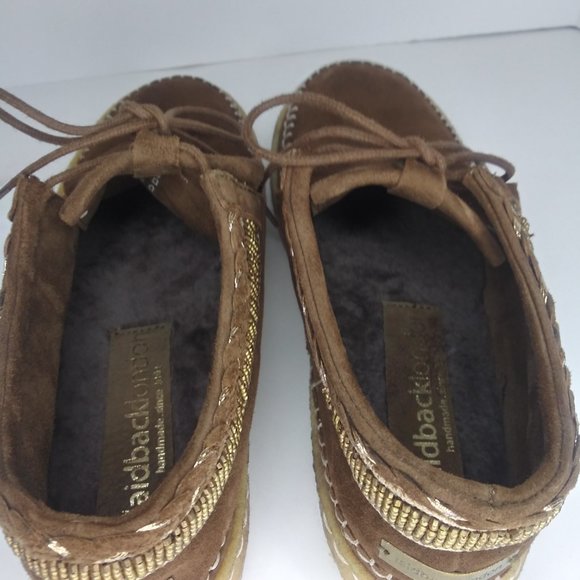 LaidBackLondon Tie-up Chukka Moccasin Handmade Beaded Ankle Boot EU 37 US 6 - Picture 4 of 6